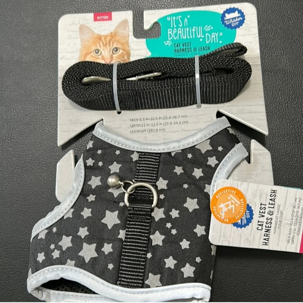 SALE NWT Whisker City kitten cat vest harness and leash